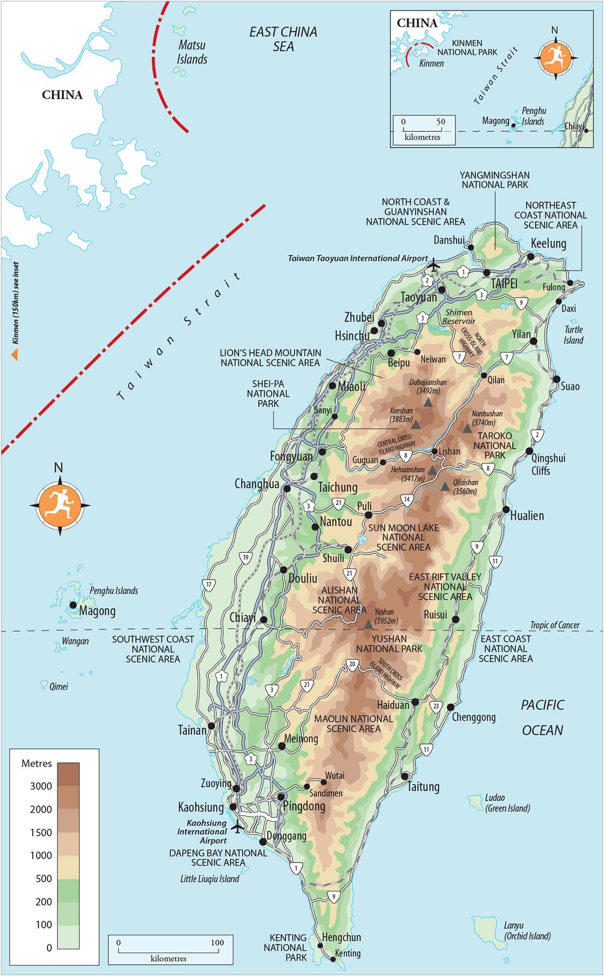 Kaart van kenting Taiwan