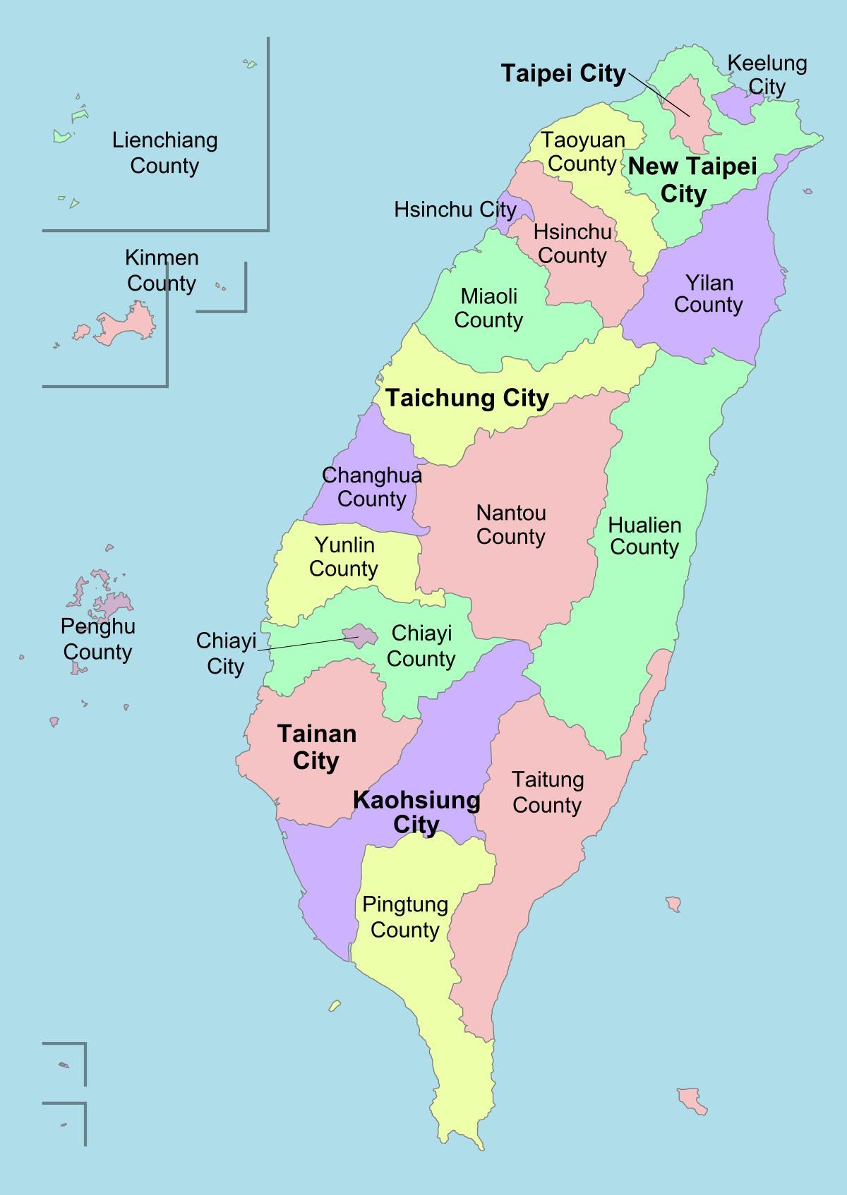 Kaart van Taiwan distrik 