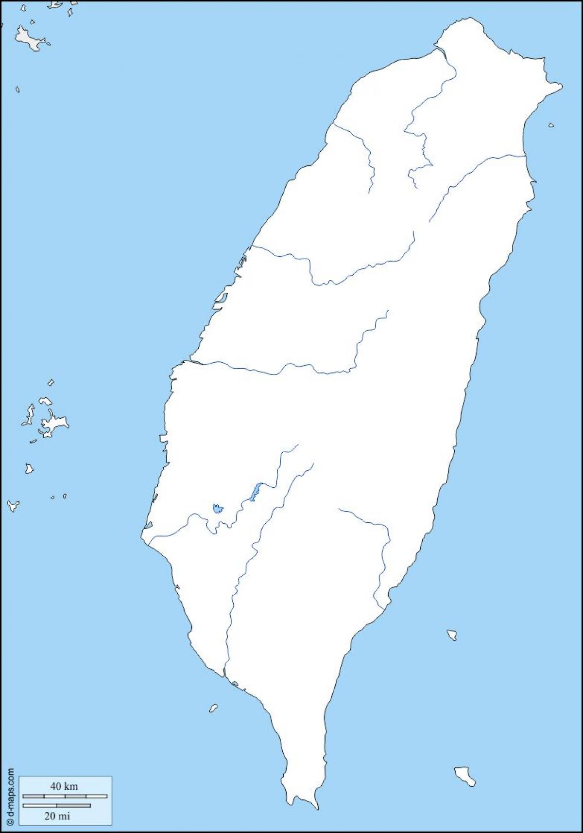 Kaart van Taiwan uiteensetting