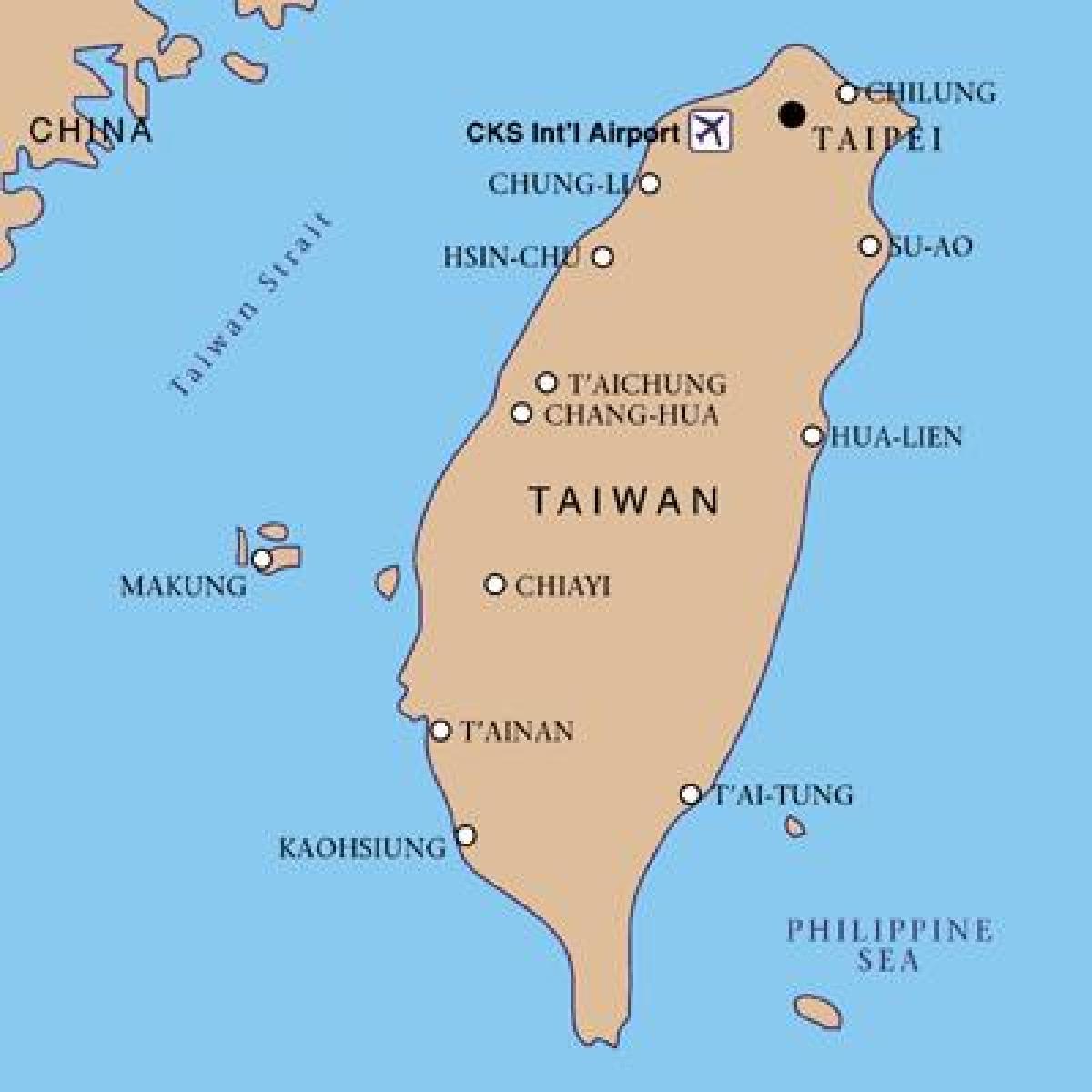 Taiwan internasionale lughawe kaart