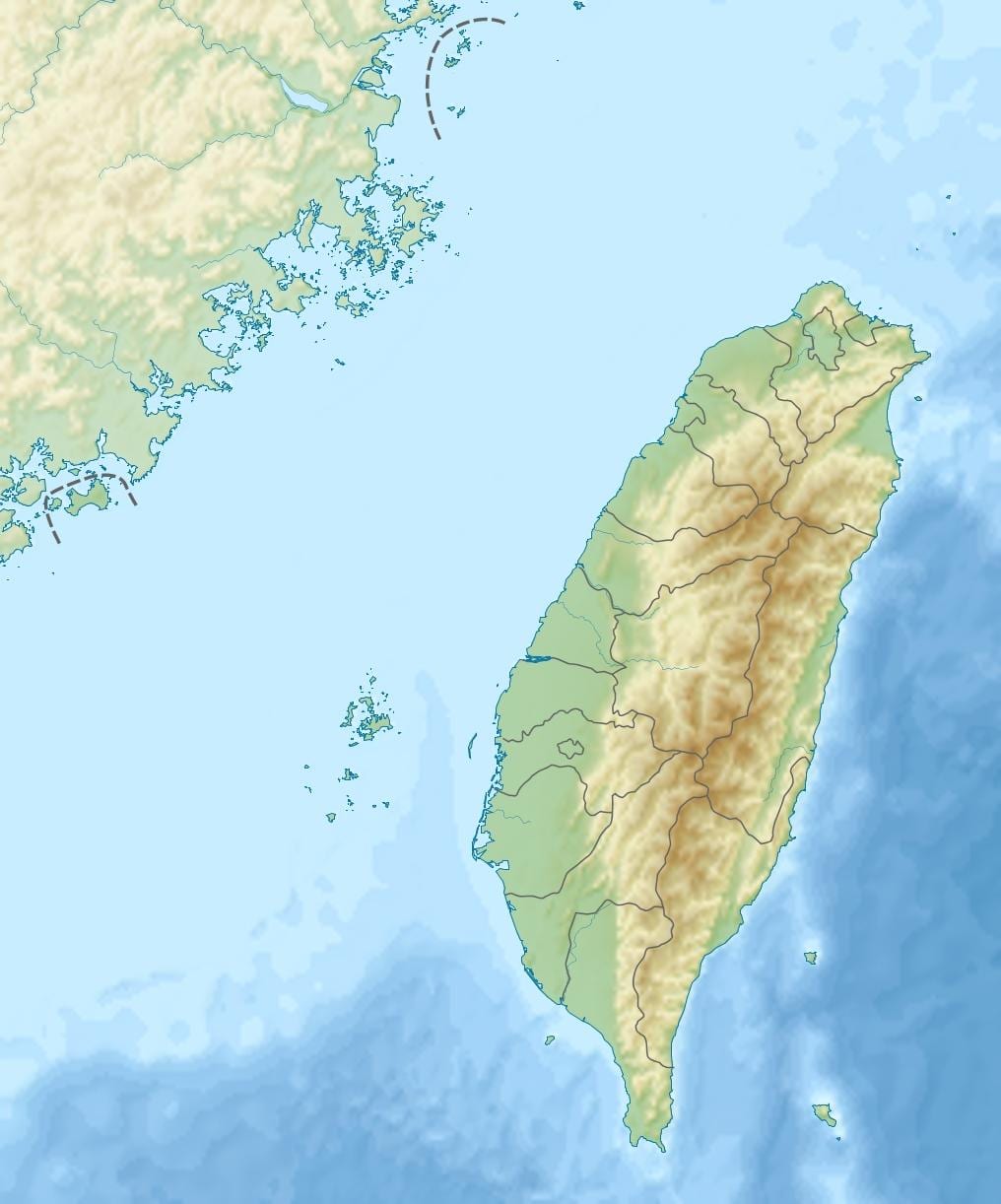 Kaart van Taiwan opstand