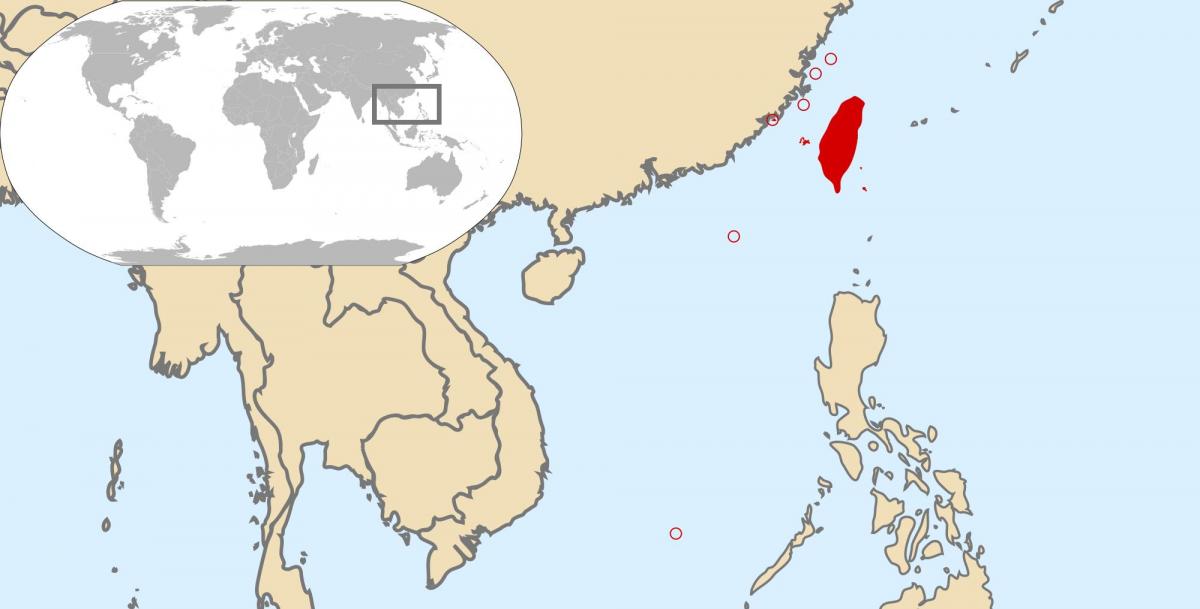 wêreld kaart wat Taiwan