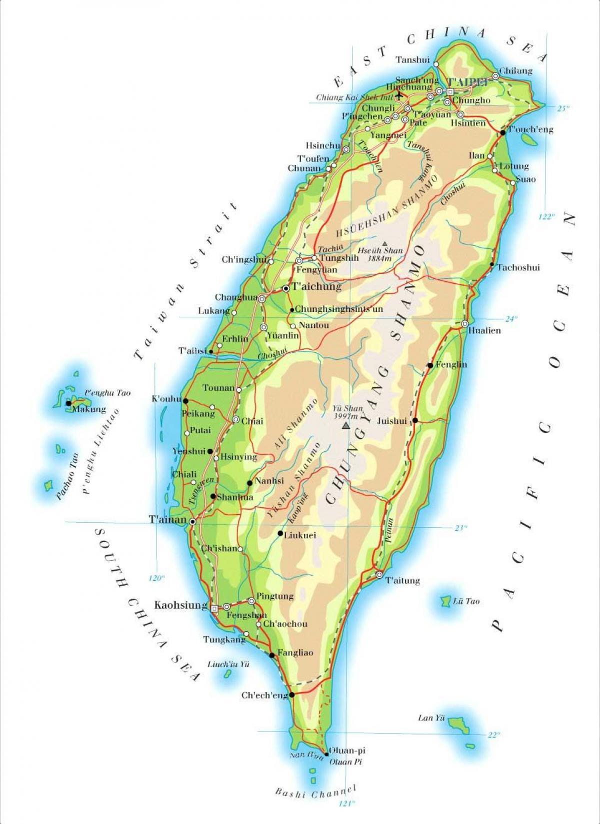 Kaart van Taiwan rivier