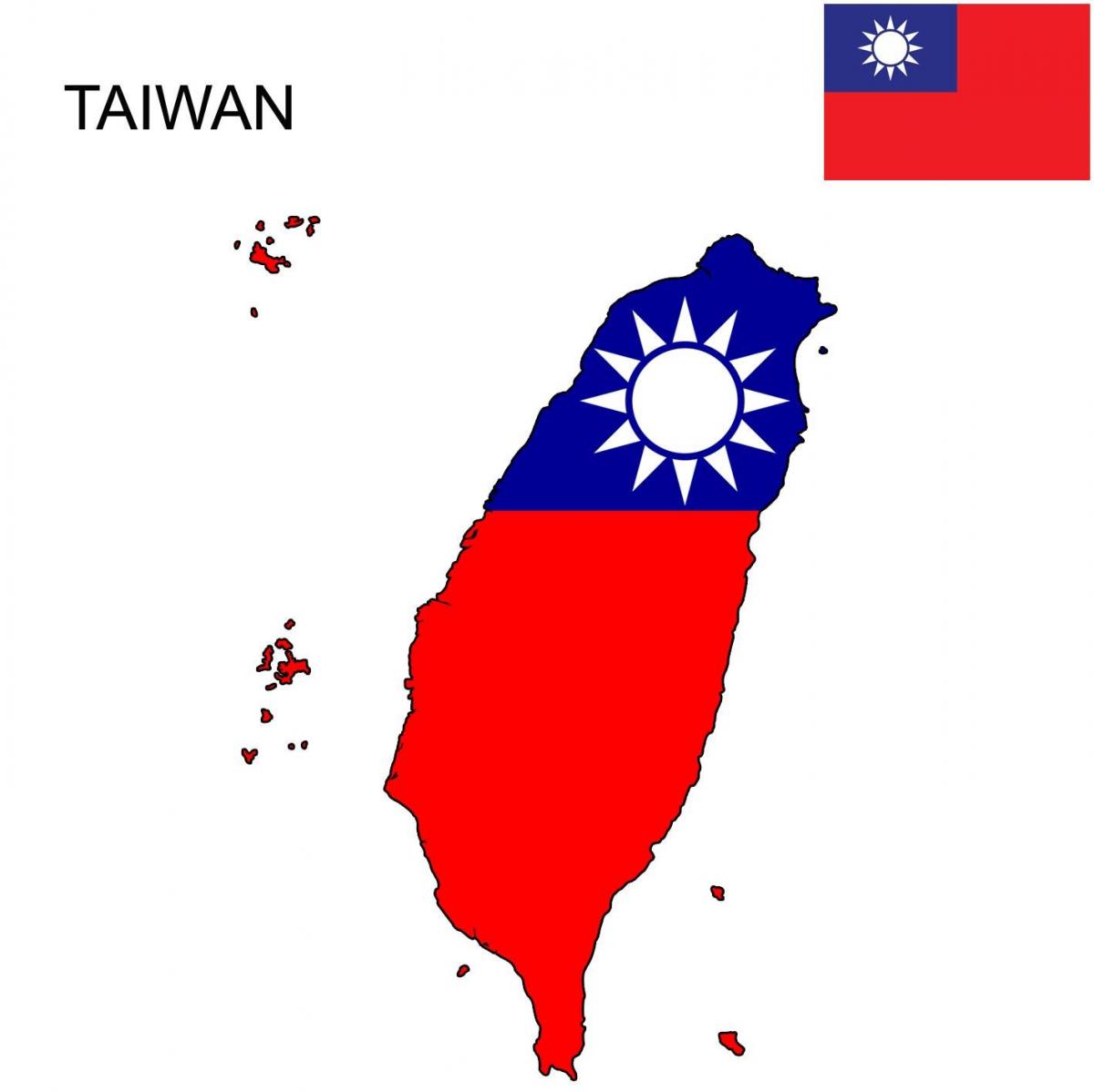 Kaart van Taiwan vlag