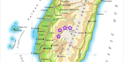 Kaart van Taiwan berge