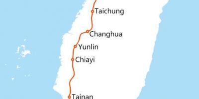 Taiwan high speed rail roete kaart