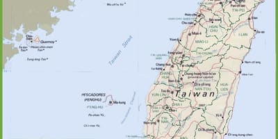 'n kaart van Taiwan