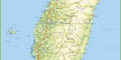 Kaart van Taiwan kampeer