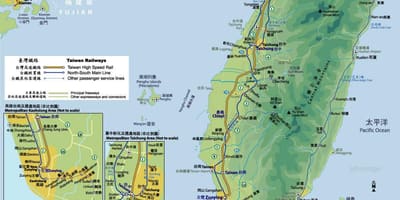 Taiwan railway administrasie roete kaart